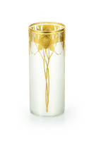 Art Nouveau gilt and etched glass vase, France