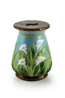 George Jones & Sons; Majolica calla lily garden seat attributed to George Jones & Sons, England