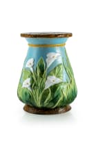 George Jones & Sons; Majolica calla lily garden seat attributed to George Jones & Sons, England