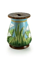 George Jones & Sons; Majolica calla lily garden seat attributed to George Jones & Sons, England