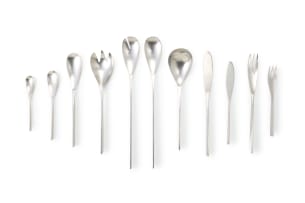 A set of Danish modern 'Unique' pattern stainless steel flatware, designed by Johan Hagen, 20th century