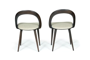 Stefano Bigi; Pair of walnut-stained ash 'Ester' dining chairs for Porada, Italy