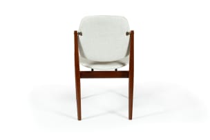Arne Vodder (1926-2009); Set of six 'Model 203' teak and upholstered dining chairs for France & Søn, Denmark