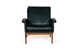 Finn Juhl; 'Jupiter 218' leather upholstered lounge chair for France & Søns, Denmark