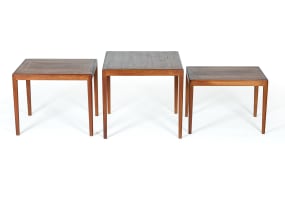 Set of three teak nesting tables