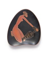 Kalahari Studio; Organic-shaped dish with a woman crushing grain