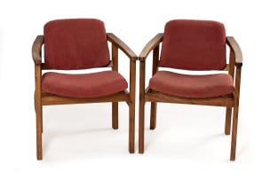 John Tabraham; Pair of John Tabraham kiaat armchairs for Kallenbach, South Africa,