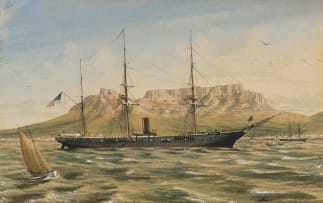 P H Siems; U.S.S. Essex - 6 Guns Commander A. H. M. Cormick in Table Bay
