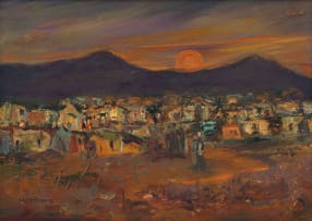 Amos Langdown; Township Scene
