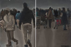 Gerald Tabata; People Shopping, diptych