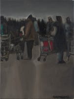 Gerald Tabata; People Shopping, diptych