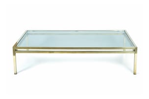 Brass and glass coffee table