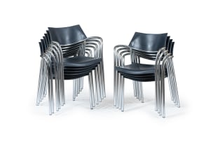 Jorge Pensi; Set of ten 'Splash' stackable armchairs for Amat, Spain