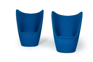 Connection; Pair of 'Dixi' swivel chairs in the manner of of Arne Jacobsen, England