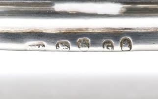 A George III silver and cut-glass cruet set, Abstinando King, London, 1802