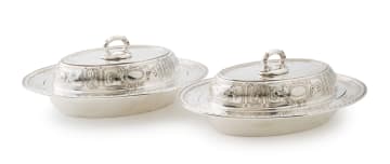 A pair of American sterling silver entrée dishes, Gorham Manufacturing Company, c.1869