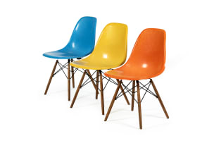 Charles and Ray Eames (1907-1978) and (1912-1988); Set of six DSW chairs for Herman Miller, USA