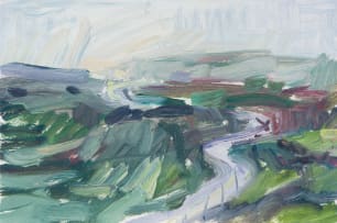 Fanie Buys; Abstract Landscape with River