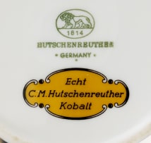 Hutschenreuther; Porcelain vase with cobalt and gold lustre
