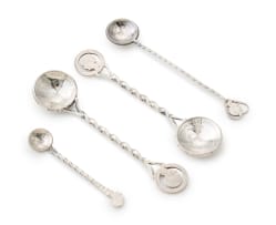 Four Dutch silver coin spoons, 20th century, in sizes