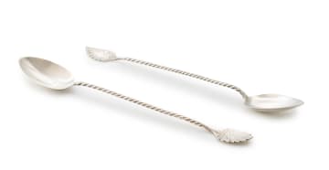 A pair of Dutch silver 'longdrinklepels', P. van Oostrom & Zn., Schoonhoven, 20th century