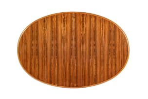Gudme Møbelfabrik; Rosewood and teak extending dining table, Denmark