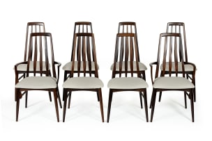 Niels Koefoed; Set of eight 'Eva' dining chairs for Koefoeds Hornslet, Denmark