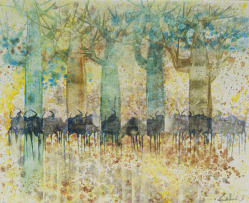 Gordon Vorster; Wildebeest and Trees