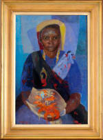 Maud Sumner; Portrait of a Woman with Tiger Lilies