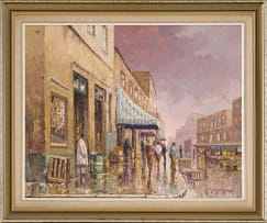 Carlo Sdoya; Street Scene with Figures