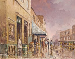 Carlo Sdoya; Street Scene with Figures