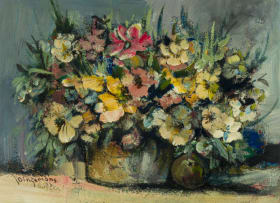 Jan Dingemans; Still Life with Flowers and Fruit