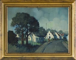 Mel Brigg; Street Scene with White Houses