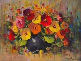 Gian-Piero Garizio; Nasturtiums in a Vase