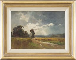 Titta Fasciotti; Landscape with Distant Mountain and Approaching Storm