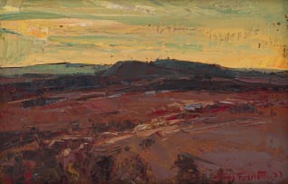 Titta Fasciotti; Abstracted Landscape with Distant Mountains