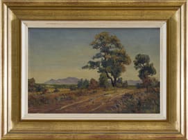 Erich Mayer; Tree and Road in a Landscape with Distant Mountains
