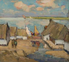 Piet van Heerden; Seascape - Fishermen's Cottages