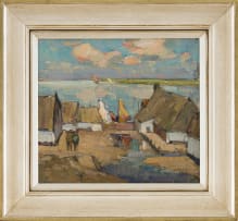Piet van Heerden; Seascape - Fishermen's Cottages