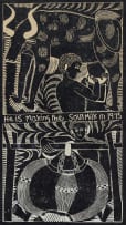 John Muafangejo; He is Making the Sour Milk in 1975