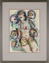 Frans Claerhout; Untitled (Figure and Faces)