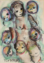 Frans Claerhout; Untitled (Figure and Faces)