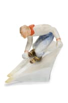 Herend; Figure of a skier, designed by Ambrózy Sándor, Hungary