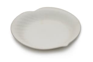 Rörstrand; White porcelain leaf dish designed by Marianne Westman, Sweden