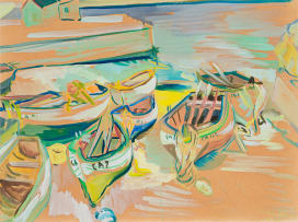 Irma Stern; Fishing Boats on the Shore