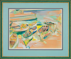 Irma Stern; Fishing Boats on the Shore