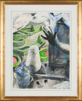Louis Jansen van Vuuren; Still Life with Hands and Figure, triptych