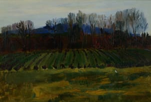 Florence Zerffi; Landscape with Field and Trees