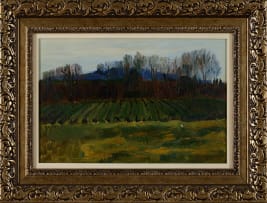 Florence Zerffi; Landscape with Field and Trees