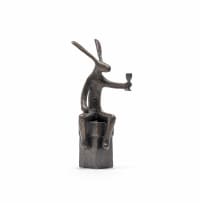 Guy du Toit; Seated Hare Drinking Wine